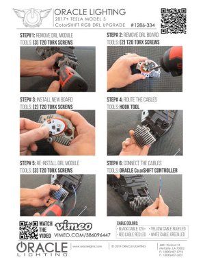 Tesla Model 3 Headlight DRL Upgrade Kit - ORACLE Lighting - ColorSHIFT w/ Simple Controller - `17-`21 Tesla Model 3 Headlight DRL Upgrade Kit - ORACLE Lighting - ColorSHIFT w/ Simple Controller - `17-`21